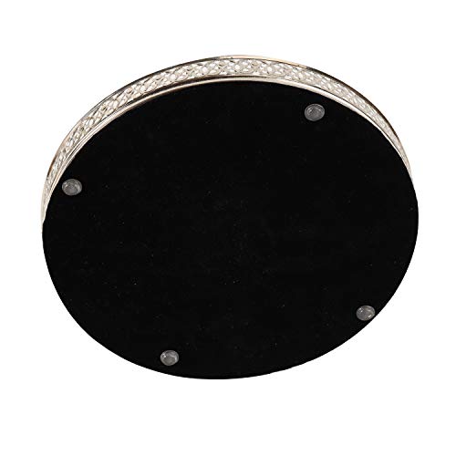 Image of Craft Brio -A TRENDY HANDICRAFTS Round Decorative Mirror Tray 10 inches Dia Gold Plated Round Decorative Glass Mirror for Weeding and Pooja Diwali Gifting (10 X 10 X 2 Inches) (Silver)