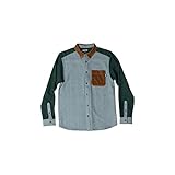 KAVU Men's in The Mix Long Sleeve Button Up Shirt - Cloudy Spruce - L