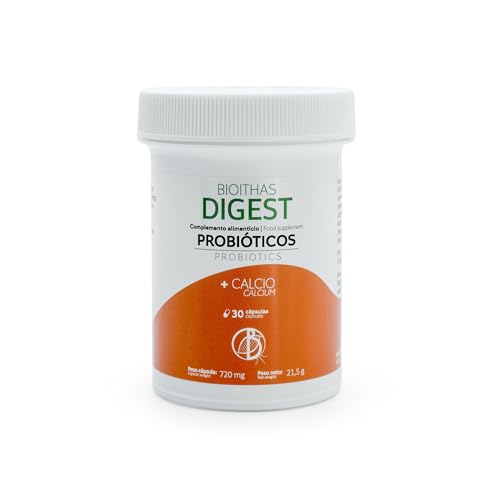 Probióticos Intestinales y Calcio para el Bienestar GASTROINTESTINAL. [Cepas seleccionadas mediante Estudios Clínicos] Salud Digestiva,Diarrea,Colón Irritable,Hinchazon Abdominal. Envase 30 Cápsulas