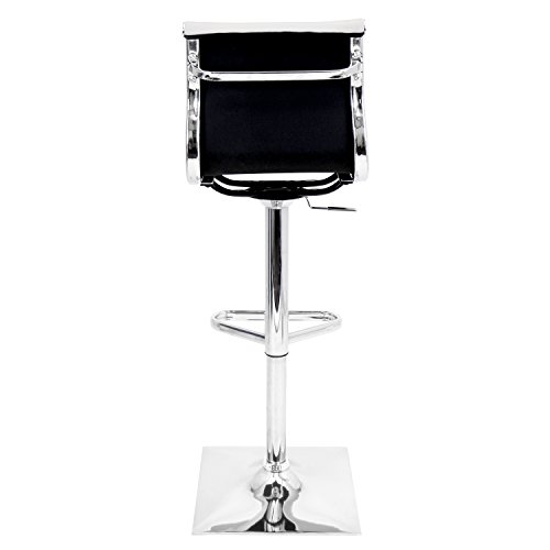 Woybr Pu Leather, Chrome Master Barstool, 46" X 15.5" X 18", White #TOP3