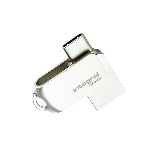 Image of Integral 256GB 360-Dual USB 3.2 Gen 1 Type C & Type A Flash Drive with Solid Metal Casing, Fast Transfer Speeds and Simply Plug & Play