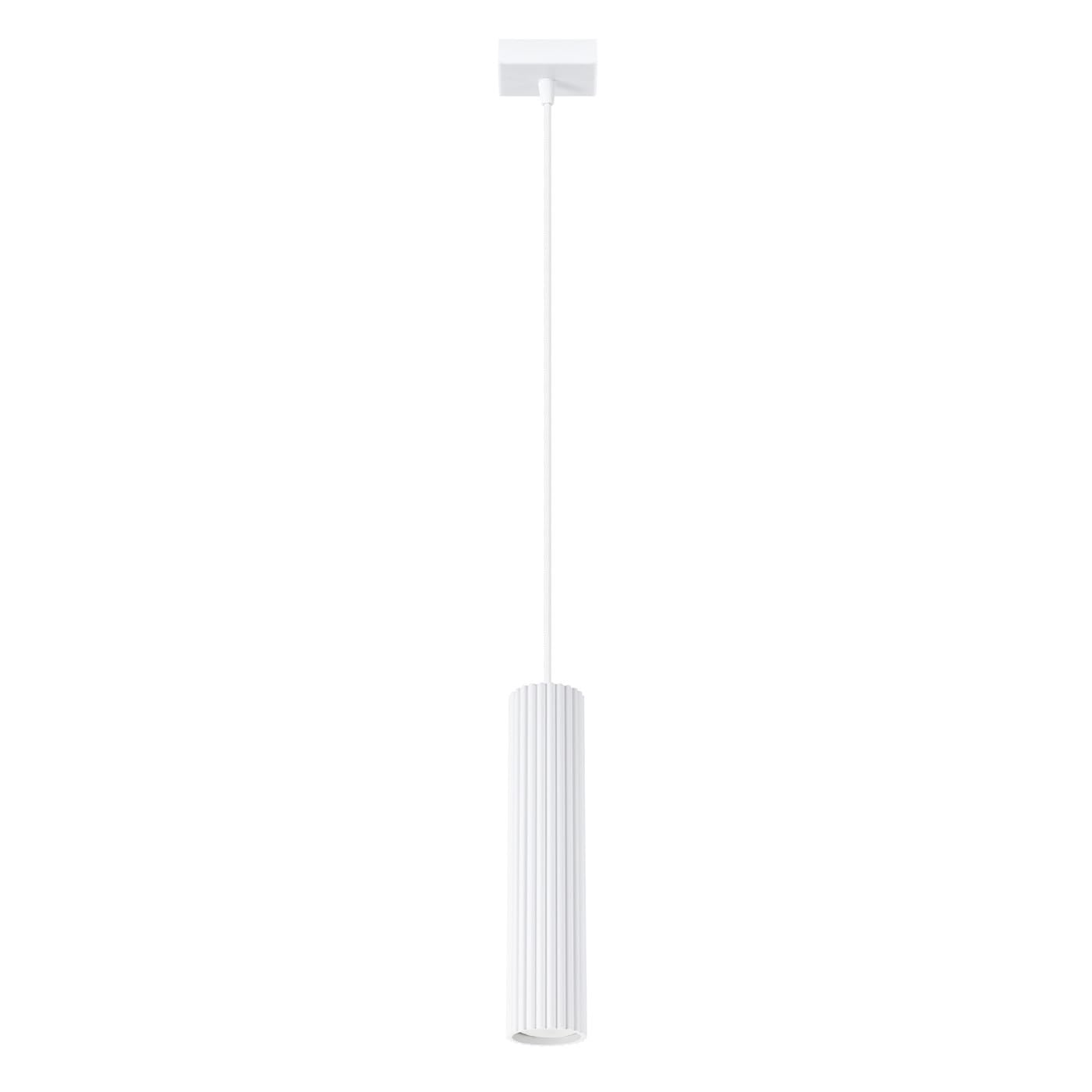 SOLLUX lighting Lámpara de Techo - Lámpara Colgante - en Aluminio - 1 Pantalla - 8 x 8 x 118 cm - Karbon Blanco