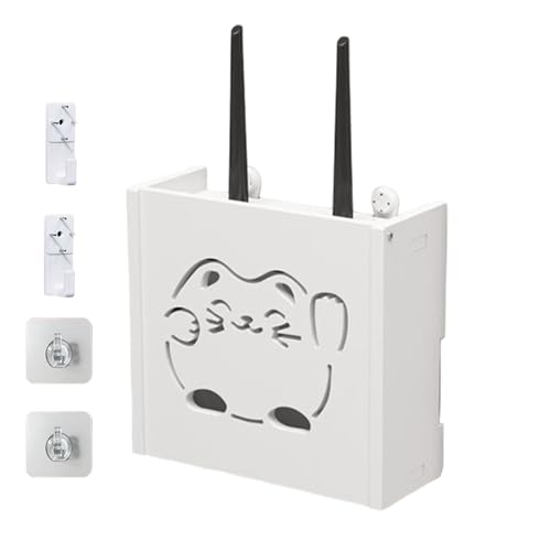 Caja De Almacenamiento Para Enrutador WiFi: Caja De Almacenamiento WiFi Montada En La Pared, Estante Para Enrutador Sin Perforación, Cajas Wi-Fi Que Ahorran Espacio, Cubierta Para Enrutadores De Cable