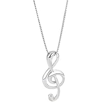 Hmzidz Collar Mujer Colgante de Notas Musicales,Cadena en Plata