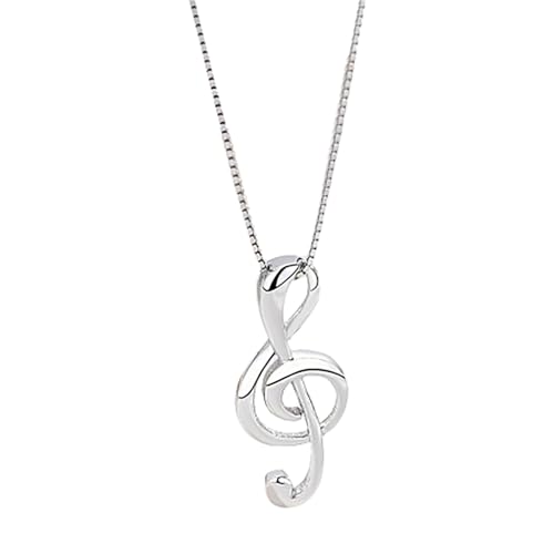 Hmzidz Collar Mujer Colgante de Notas Musicales,Cadena en Plata