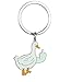 Cute Duck Keychain Funny Gifts for Women Men Cute Keychains for Women Cool Duck Stuff Car Keyrings Friendship Gift (White)