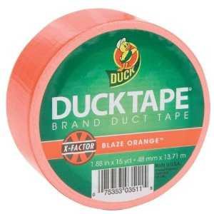 Image of Duck Brand 1265019 Color Duct Tape, Neon Orange, 1.88 Inches x 15 Yards, Single Roll (Pack of 6)