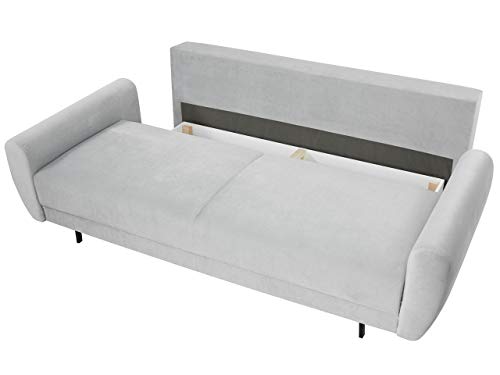 Mirjan24 Schlafsofa Silvia, 3 Sitzer Sofa mit Schlaffunktion und Bettkasten neues Modell Farbauswahl Bettsofa Couch Schlafsofa Couchgarnitur Polstersofa Top-Qualität (Kronos 02) – Bild 6