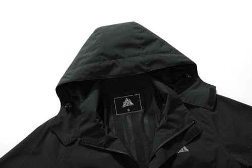 Pooluly Men'S Lightweight Rain Jacket Outdoor Softshell Hiking Windbreaker Waterproof Hooded Raincoat thumb #3