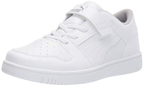 PUMA Kid's REBOUND LAYUP LO Velcro Shoe, White-High Rise, 13 M US Little Kid