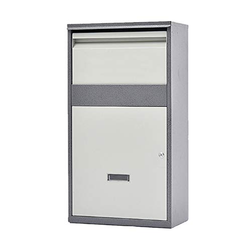 Large Package Delivery Box - Fits Medium Parcels & Small Packages - Parcel Box - Steel Freestanding Floor Parcel Lockable Drop Slot Mail Box - 2 Spare Keys #TOP17