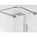 DGHJK Duschvorhangstange Gebogen, kein Bohren Ausziehbare Badezimmer Badewanne Badewanne Eckvorhangstange U-Form Einstellbar 304 Edelstahl Wandmontage für Badezimmer