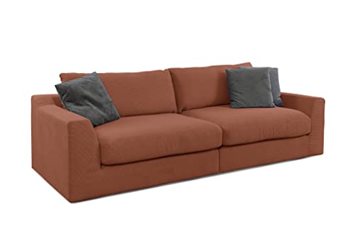 CAVADORE Big Sofa Fiona / Megasofa in Cord mit tiefen Sitzflächen und...