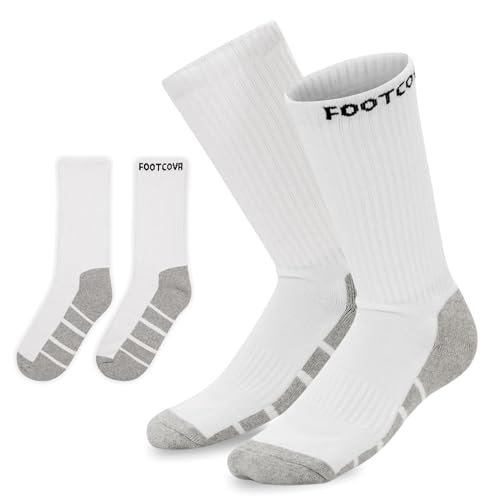 Cushioned Crew Socks for Women & Men - 6 Pairs Ultra Soft Crew Socks - Non-Slip Crew Boot Socks - Size 6-12