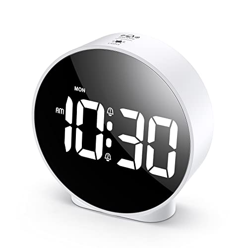 Oria Digital Alarm Clock, (New Version) Hd Led Display Digital Alarm Clock, Simple Table Clock, Electronic Desk Clock, Dual Alarms, 12/24Hr, 4 Adjustable Brightness For Bedroom, Office, Table #TOP20
