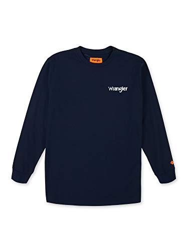 Wrangler Riggs Workwear Men's FR Flame Resistant Long Sleeve Graphic Tee, Navy, X-Large