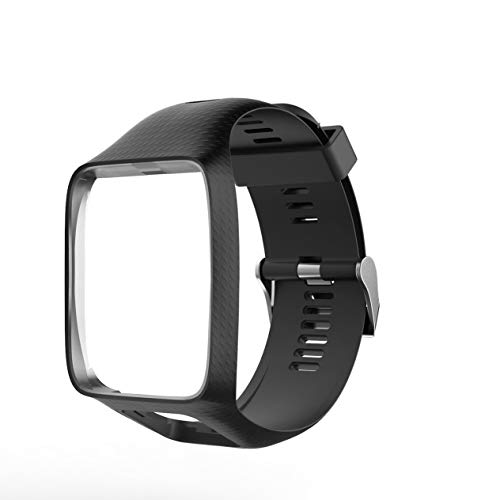 BCVBFGCXVB Watchband for Tom Tom 2 3 Series Watch Strap Silicone Replacement Wrist Band Strap For TomTom Runner 2 3 GPS Watch(black)