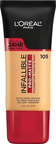 L'Oreal Paris Cosmetics Makeup Infallible Pro-Matte Liquid Longwear Foundation, Natural Beige, 1 fl oz.
