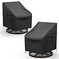 Mrrihand Outdoor Swivel Lounge Chair Cover Waterproof, 2 Pack Heavy Duty Patio Rocking Chair Covers for Outdoor Furniture, 33" W×37" D×38.5" H, Black