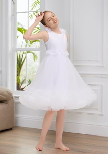 Tulle Flower Girl Dress for Wedding 3D Flower Tutu Dress for Girls Birthday Party Princess Dresses4