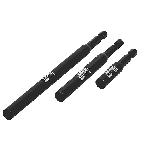 Image of ARES 22030 - 3-Piece Magnetic Bit Holder Set - 1 /4-Inch Hex Shank for Use with Power Drills and Drivers - Magnet Securely Holds Bits in Place - Includes 2.5-Inch, 4-Inch, and 6-Inch Lengths