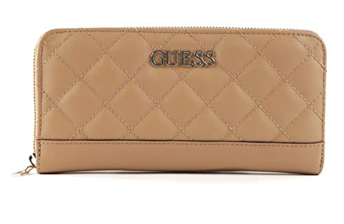 GUESS Women's Illy Large Zip-Around Clutch Wallet Beige VG7970462