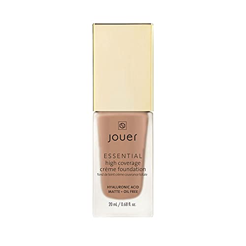 Jouer Essential High Coverage Crème Foundation - Available In 50 Shades For All Skin Tones - Healthy Ingredients - Paraben, Gluten & Cruelty Free - Vegan Friendly #TOP1
