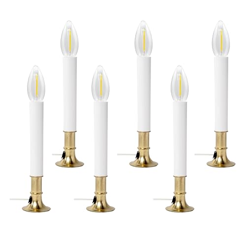 Creative Hobbies LED Window Candle Lamp with Brass Base