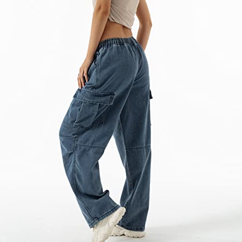 Jeans for Women Baggy Cargo Pants High Waisted Wide Leg Loose Vintage Y2k Straight Casual Drawstring Boyfriend3