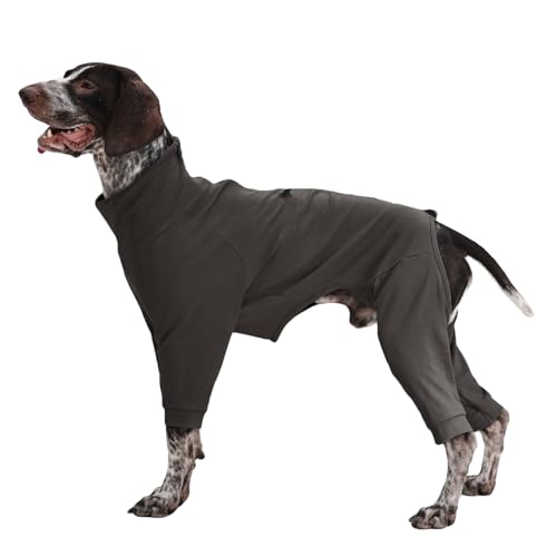 Image of Recovery Suit for Large Dogs, Adjustable Dog Onesie, Grey, XL