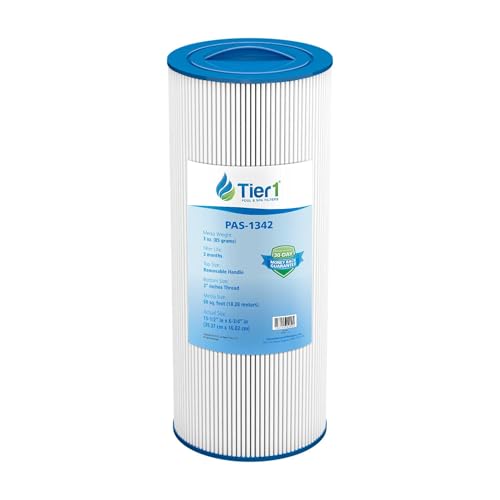 Tier1 Spa Filter Cartridge Replacement for Jacuzzi J300 & J400 | Compatible with 6541-383, PJW60TL-OT-F2S, 6CH-961 | Trilobal Dirt-Lock Fabric | Washable & Reusable | High Flow Hot Tub Filter