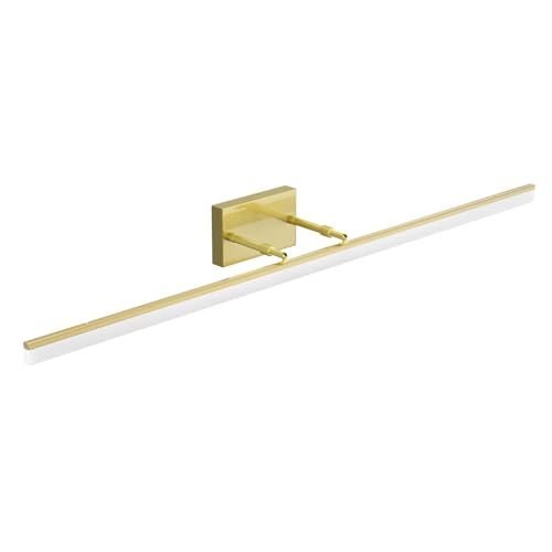 Image of Aipsun 48inch Bathroom Vanity Light Brushed Gold Modern LED Vanity Lighting Over Mirror Adjustable Gold Wall Light for Bathroom (Cool White 5500K)