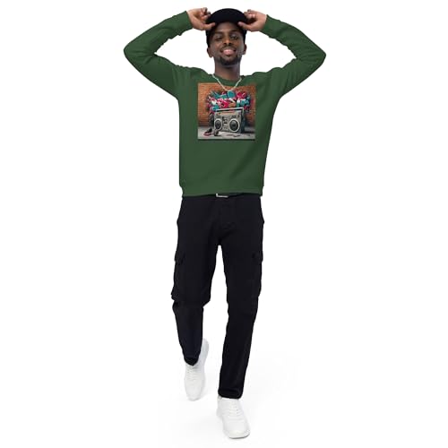 Sweat-shirt raglan bio unisexe vert bouteille taille XL - 2