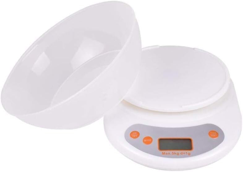 for Kitchen and Jewelry Digital ScaleKitchen Food ScaleTray Electronic ScaleHome Baking ScalePlastic Scale(One Color-2kg/0.1g (One Color 5kg/1g)
