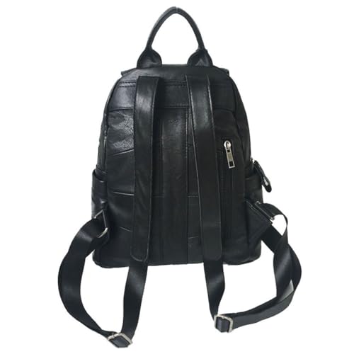Sac pour femmes cuir de vachette noir avec poches zippées internes