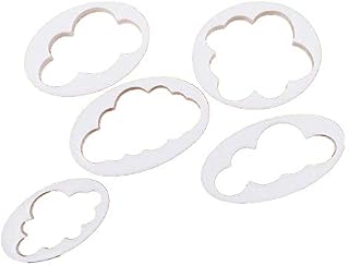 5 Pcs Cloud Fondant Cutter Plastic Cake Cookie Biscuit Cutter Mold for Baking Room Coffee Shop Birthday or Wedding Cake