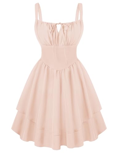Image of Scarlet Darkness Corset Mini Dress for Women Teens 2026 Summer Ruffle Sundress Graduation Homecoming Dresses