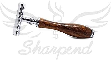 Safety Razor Shaving Kit, Double Edge Razor Blades,Hair shaving Brush wood Handle, Wood Shaving Bowl And Shaving Stand Kit, Wet Shave Grooming Set for Men Best shaving set Gift For Gentleman
