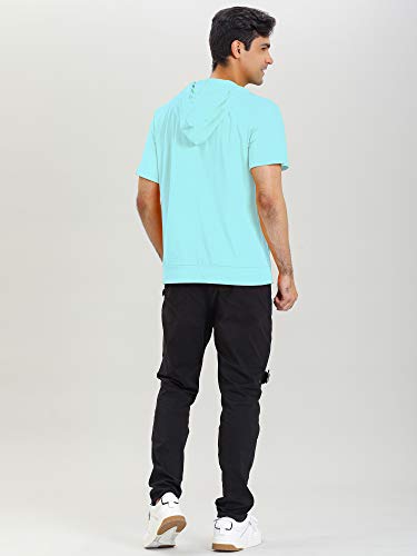 Lars Amadeus Men's Short Sleeve Hoodies Solid Color Zip Up Jackets with Hood4