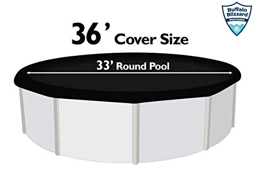 Buffalo Blizzard Deluxe Winter Cover For 33-Foot Round Above-Ground Swimming Pools | Blue/Black Reversible | All Covers Include 3-Feet Of Overlap Material For Secure Installation To Measure 36-Feet #TOP3