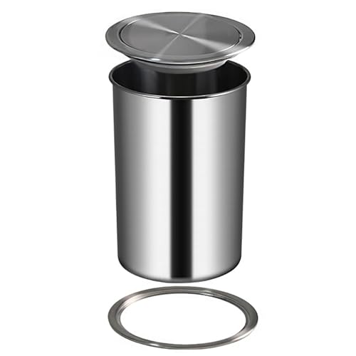 Cubo de basura integrado ecológico de acero inoxidable, contenedor oculto integrado para encimera de armario de cocina, cubo de basura higiénico con tapa, ideal para cocina y dormitorio, diseño que