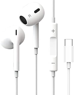 USB C Headphones, In Ear TPYE C Earphones HiFi Stereo Noise reduction Earphones with Mic&Volume Control Headphones compatible for Samsung S20/S10, Google Pixel 5/4/3/2 XL, Huawei P40/P30/Mate 20 etc