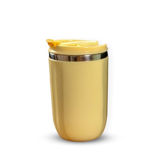 Image of Udyan Tea 500ml Stainless Steel Vacuum Insulated Tumbler with Leak-Proof Lid | Double-Walled Travel Mug in Honey Yellow| Keeps Drinks Hot or Cold
