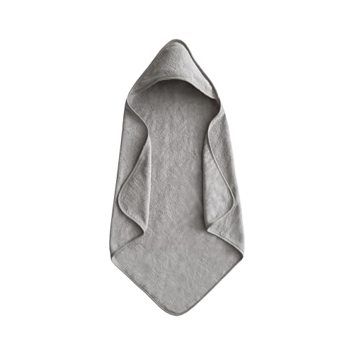Image of mushie Baby Hooded Towel | Organic Cotton (Gray)