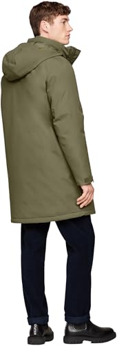 Tommy Hilfiger Herren Parka Tech Padded Parka mit Kapuze, Mehrfarbig (Army Green), L