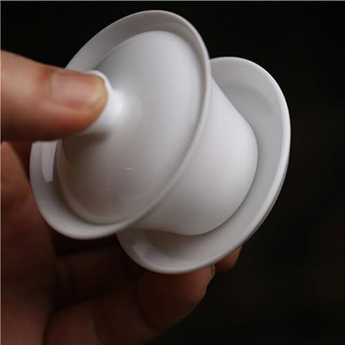 50ml Gaiwan For Tea Solid White Porcelain Tureen With Lid Teaware Travel - Thumbnail 5