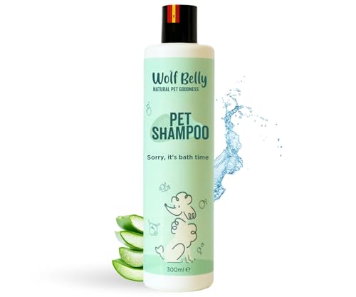 Wolf Belly - Champú Natural para Perros y Gatos (300 ml) con Aloe Vera y Proteínas Vegetales | Limpia, Hidrata y Fortalece el Pelaje | Apto para Pieles Sensibles | Uso Frecuente - Hecho en España
