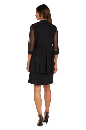 Image of R&M Richards Women's Petite Glitter Trim Jacket Dress