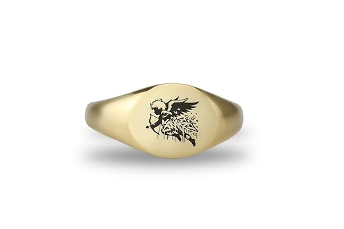 Bague Cupidon bague angélique en argent massif gravée main