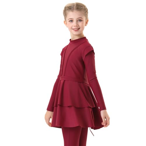Image of ODIZLI Kids Girls' Rash Guard Sets Islamic Hijab Swimwear Muslim Modest Long Sleeves Shorts Pants Beachwear Hoodie Hat 2 PCS